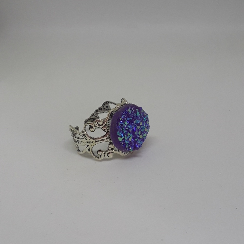 Decorative purple adjustable ring - Picture 2 of 2